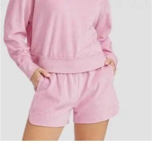 JoyLab womens Mid-rise velour shorts
- 3 Inches fragrance pink nwt